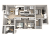 SITE Layton Apartments Three Bedroom Two Bathroom Floor Plan